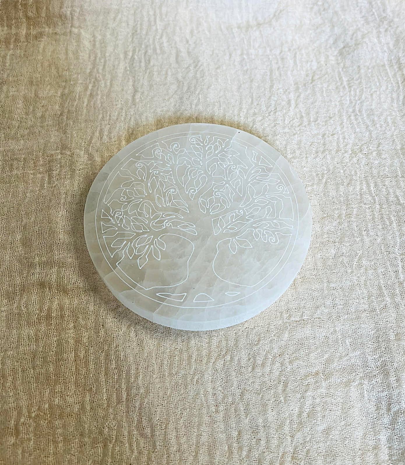 Plaque de rechargement arbre de vie en Sélénite