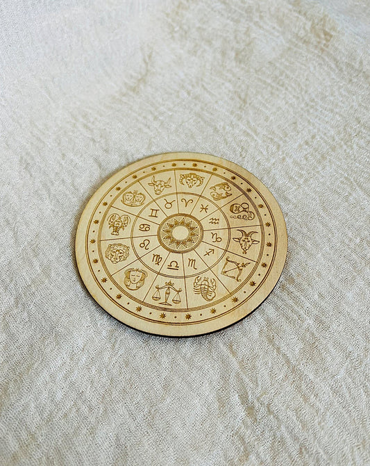 Plaque en bois signe du zodiaque